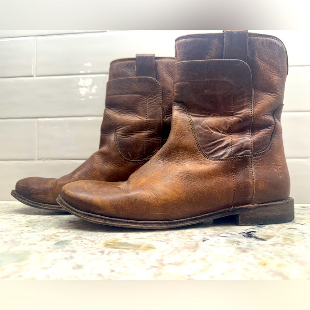 Frye Brown Leather Ankle Boots